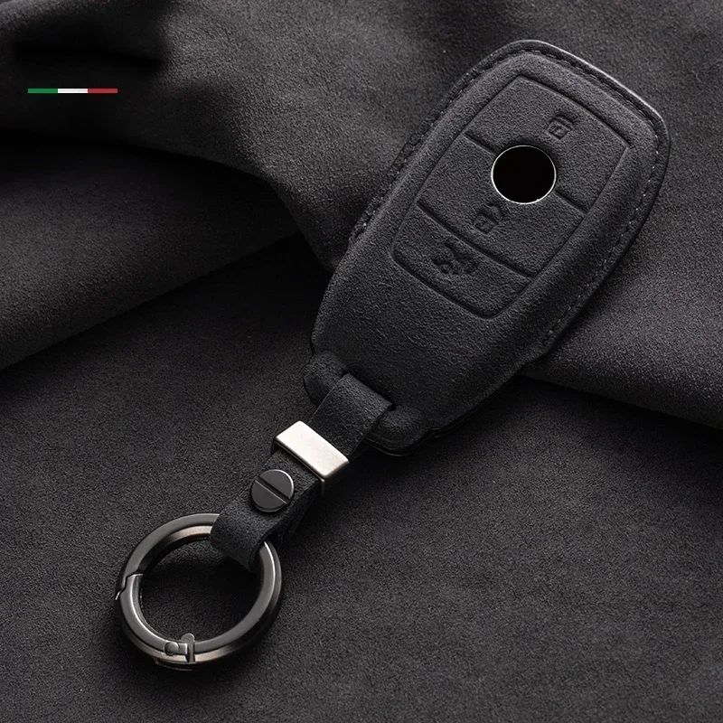 

For Mercedes Benz A C E S Class GLC CLA AMG W177 W204 W205 W212 W213 W176 Car Accessories Suede Car Key Case Cover Shell Fob