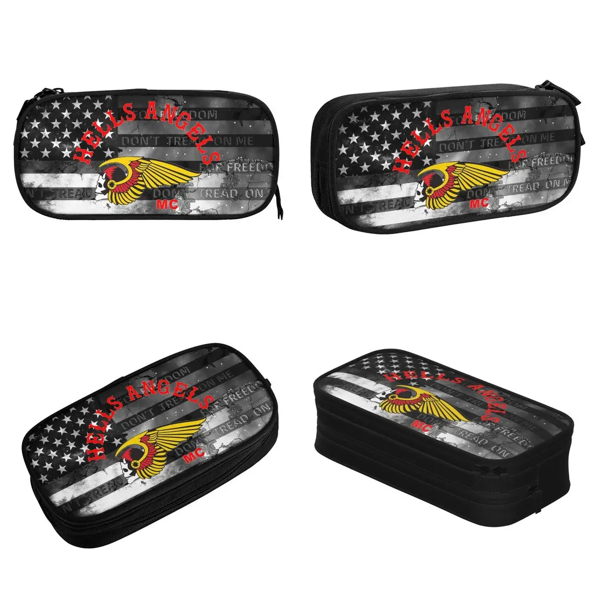 Hells Angels Motorcycle Club Pencil Cases Pencil Box Pen Holder for Student Big Capacity Bag School Supplies Zipper Stationery