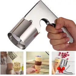 Big Volume Ice Cream Server Tool Stainless Steel Ice Cream Scoop with Trigger Easy to Clean Cylindrical Scoop Kitchen Supply