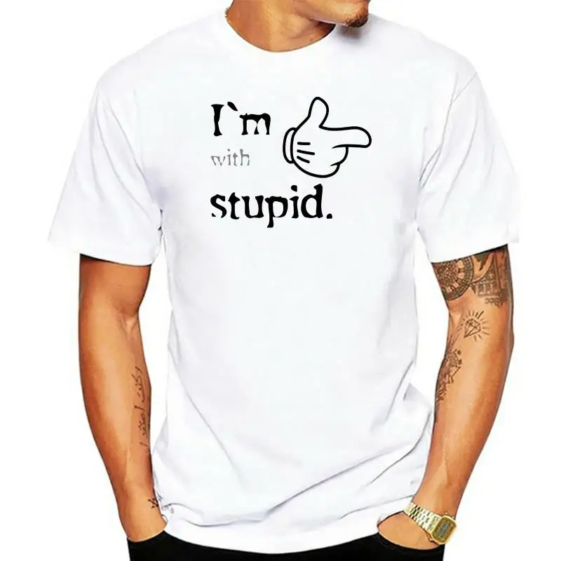 I am with stupid T Shirt suit hat pink t-shirt RETRO VINTAGE Classic t-shirt white black grey red trousers tshirt Trump denim dj