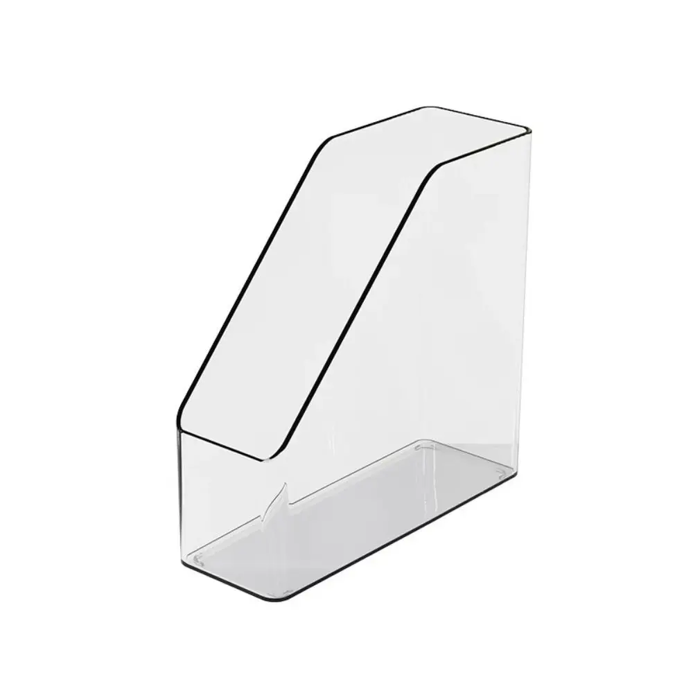 Portable Transparent Desk Folder Storage Bin PET Vertical File Folder Multifunctional Countertop Paper Tray Organizer Home