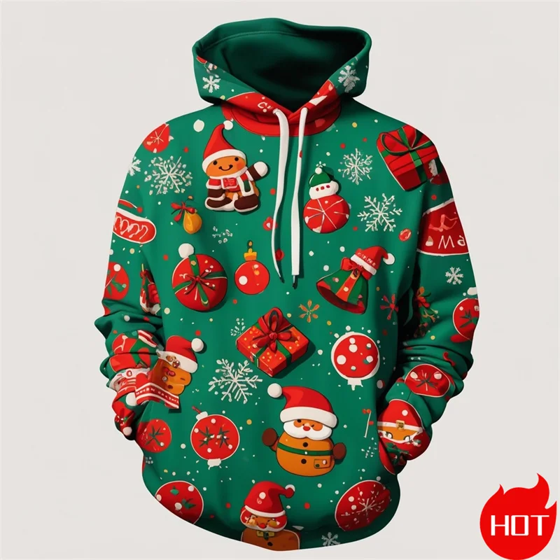 

Winter Fashion 3D Happy Christmas Printed Hoodies For Men Santa Claus Graphic Hooded Hoody Vintage Sweatshirts Mens Clothing Top