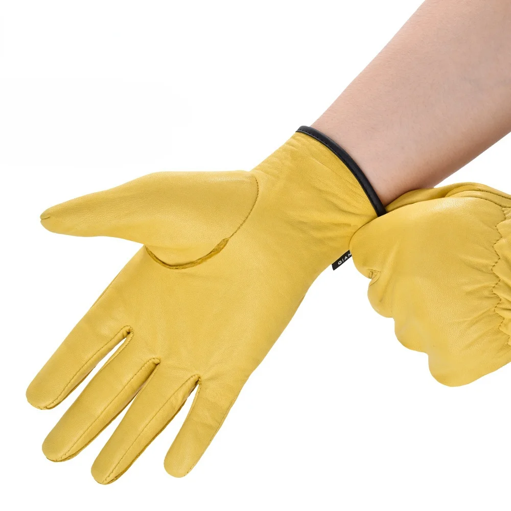 Sheepskin Retro Motorcycle Riding Gloves Car Repair Work Garden Gardening Roses Handling Welding Gloves