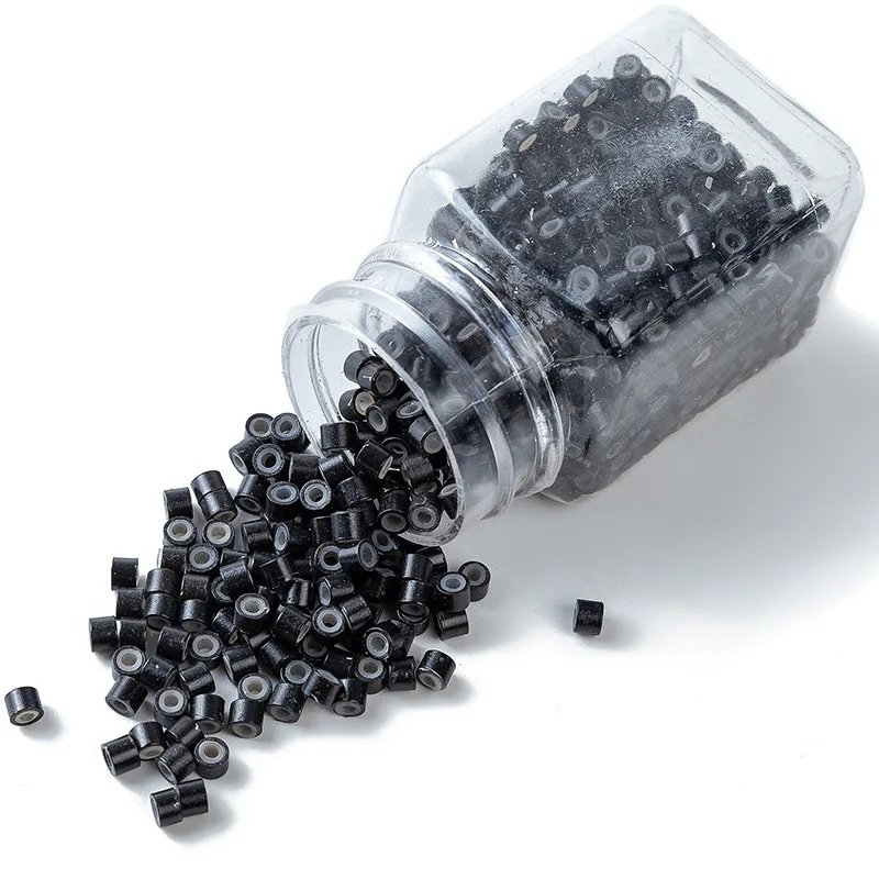 

Silicone buckle, aluminum tube, silicone hair extension ring, hair extension tool 500 capsules/bottle