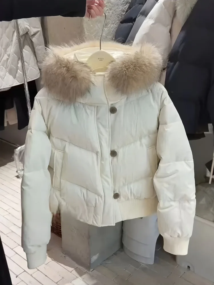 

Sli White Thiened Warm Cotton Jaet ort Quilted Outerwear Winter Clothes Korean Sle Small Size Coat for Women