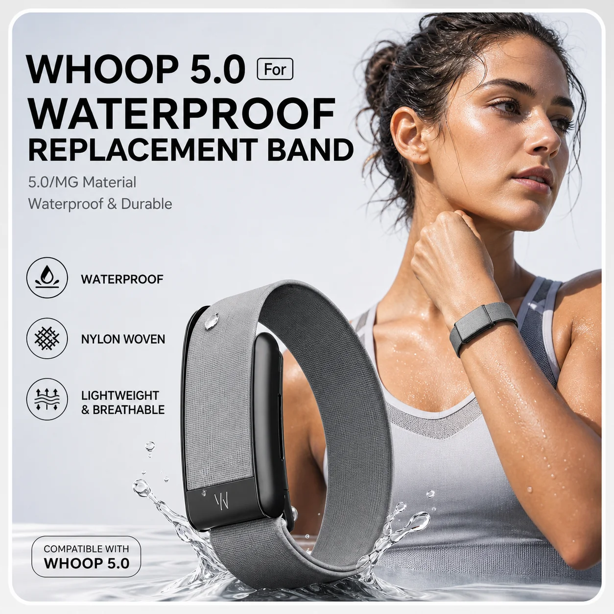 Whoop 5.0 MG Band Waterproof Nylon Woven Sport Strap PEAK LIFE Style Replacement Wristband Fitness Tracker Workout Accessories