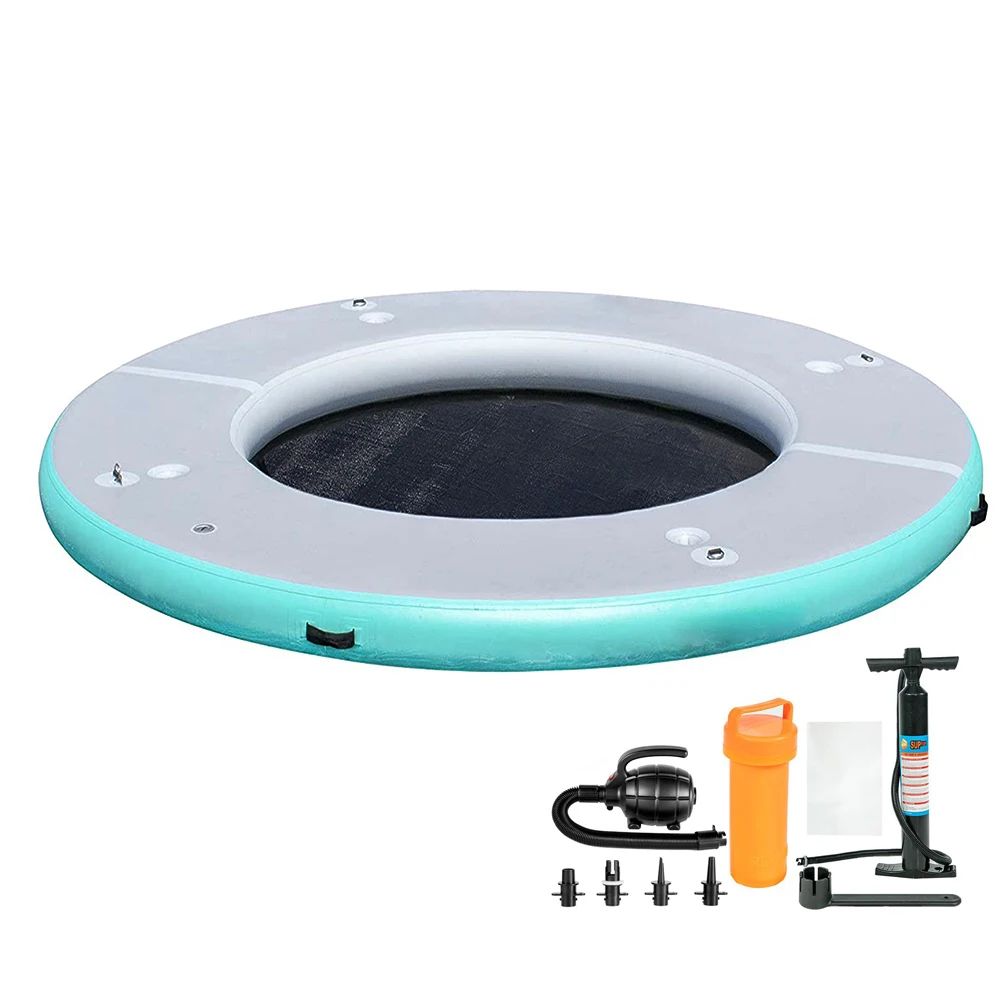 Custom Round Inflatable Floating Dock Stable Platform Raft For Beach Lake Pool Jet Ski Recreation