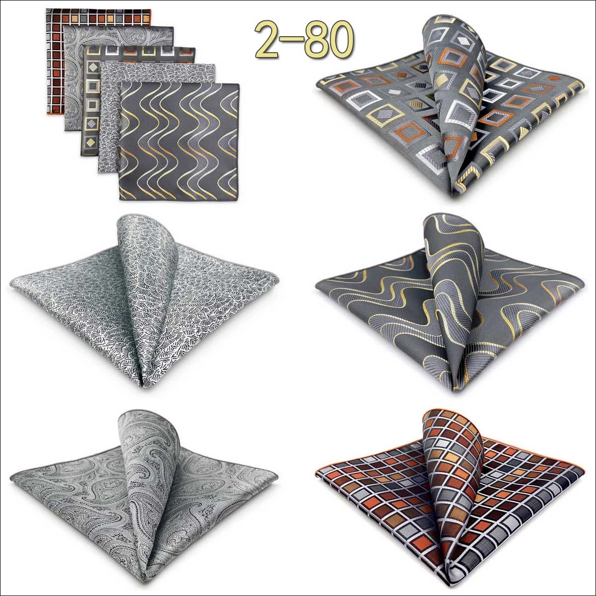 5 Pack Mens Suit Pocket Square Handkerchief Set Various Hanky Lot Classic Gentlemen Wedding Gift Accessories Large Dropshipping