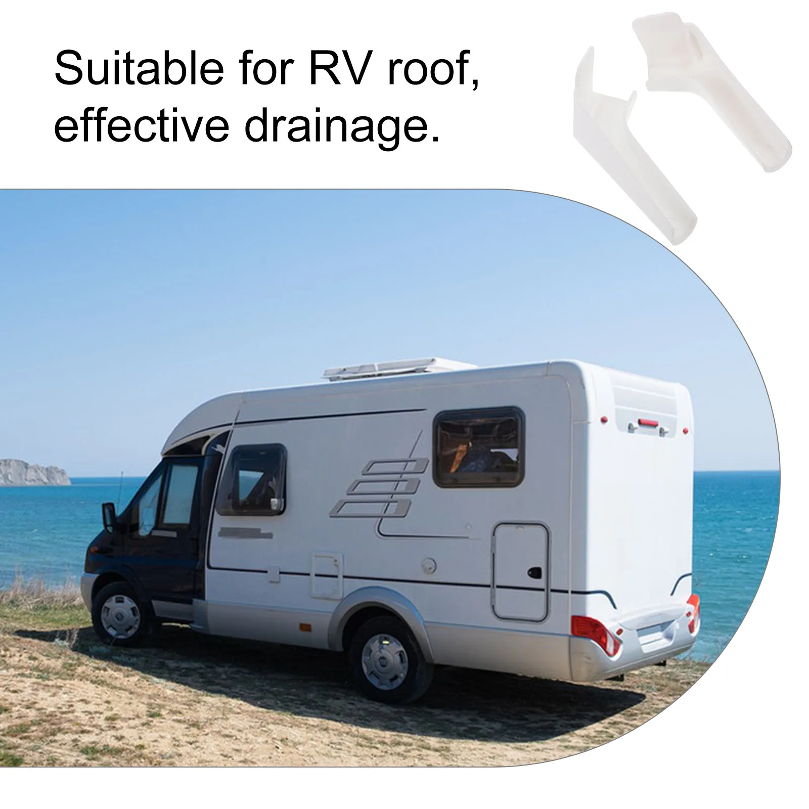 

2pcs Rain Spouts Roof Drainage Set Left Right Pieces For Rv Accessories For Drainage Rainwater Gutter Spout Extensions Roof