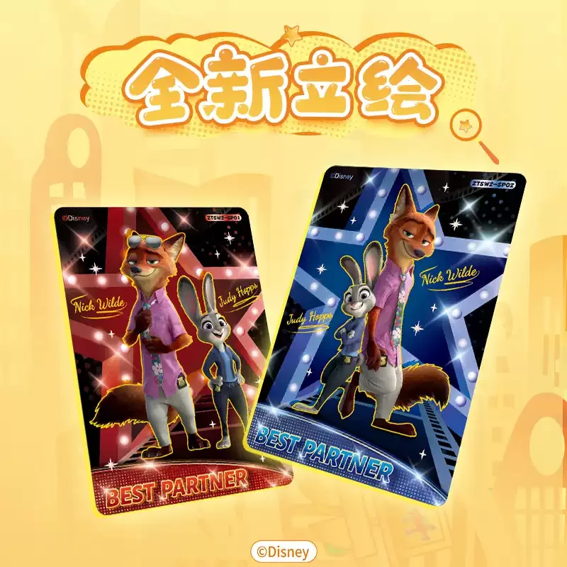 Echte Zootopia 2-kaart Verkennen van het dagelijks leven Serie Blind Box Anime Collectie Nick Judy Kaarten Collectie Mode Speelgoed Geschenken
