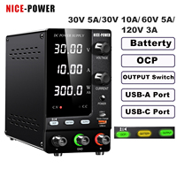 DC Regulated Lab Power Supply Adjustable 30V 10A Voltage Regulator 60V 5A Stabilizer Switch Bench Power Source For Repair Test