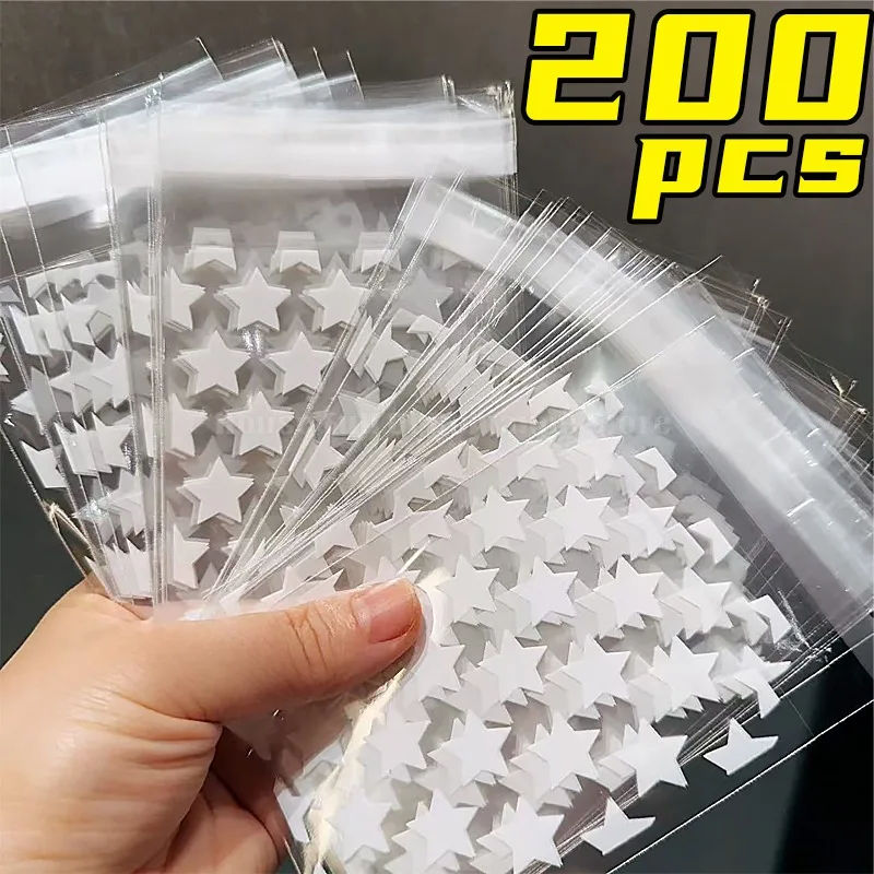 50/100/200pcs Clear Opp Gift Packaging Bag With Star Print Star Card A Convenient Way to Store and Display Your Postcard storage