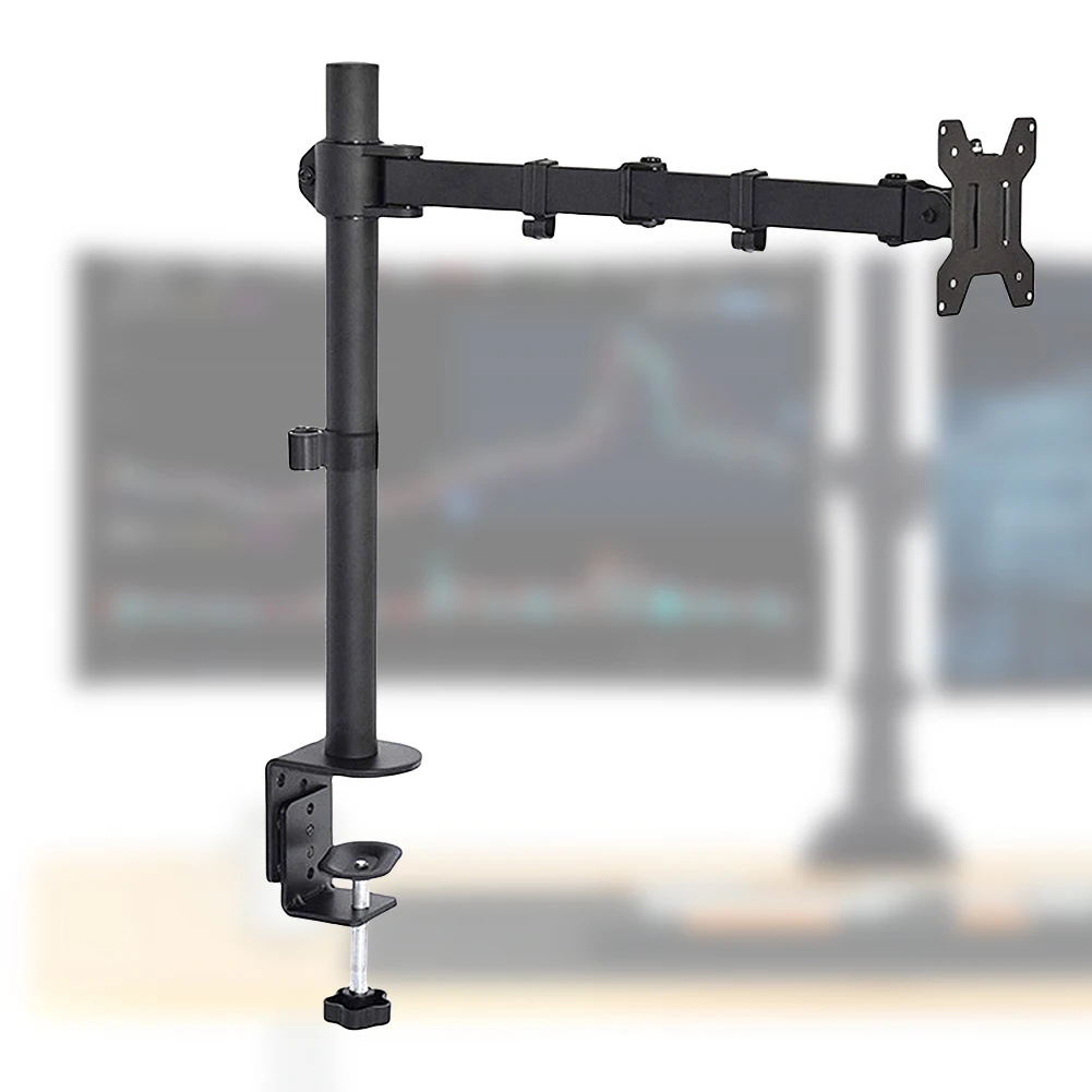 Single/Dual Monitor Stand Holds Up To 19.84 Lbs Desk Mount Stand Adjustable Height and Angle for 17 To 32 Inch Computer Screens