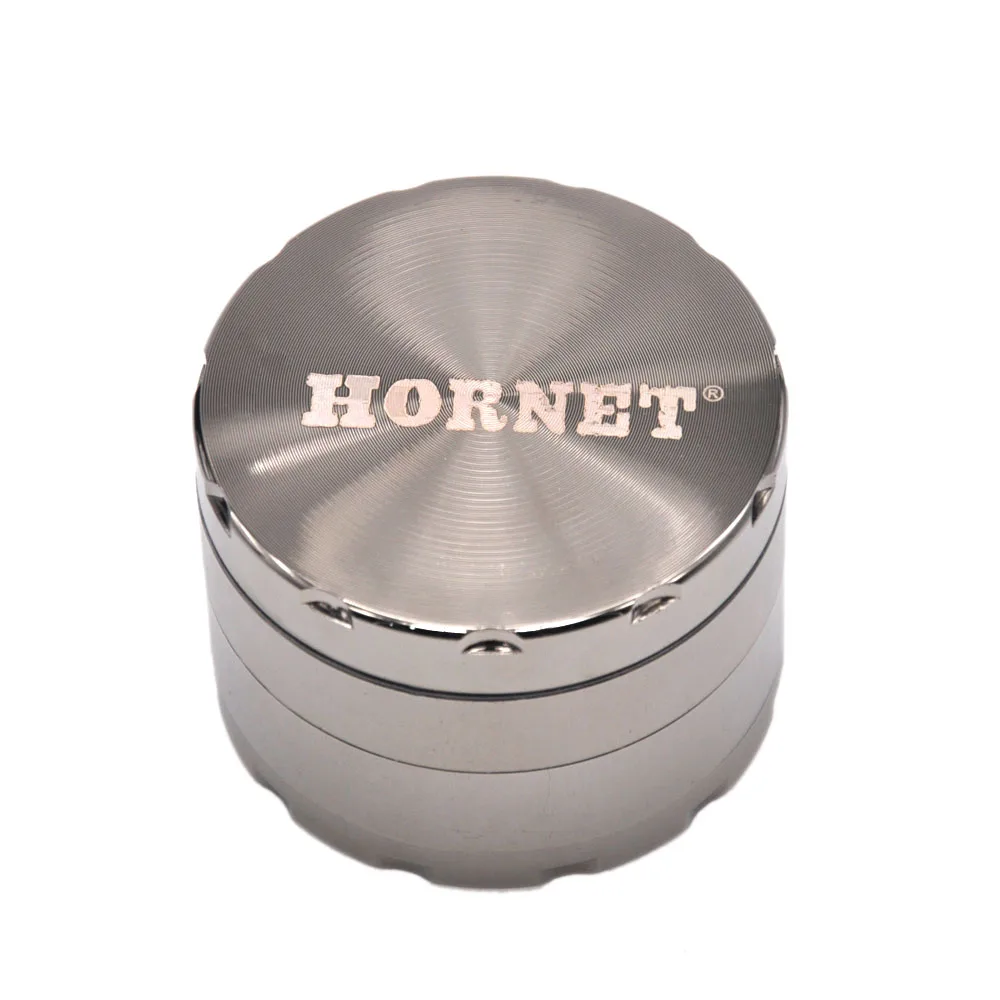 HORNET Zinc Alloy Herb Crusher with Diamond Teeth 4 Part 56 MM Metal Crusher Hand Miller Spice Crusher Mill Crusher