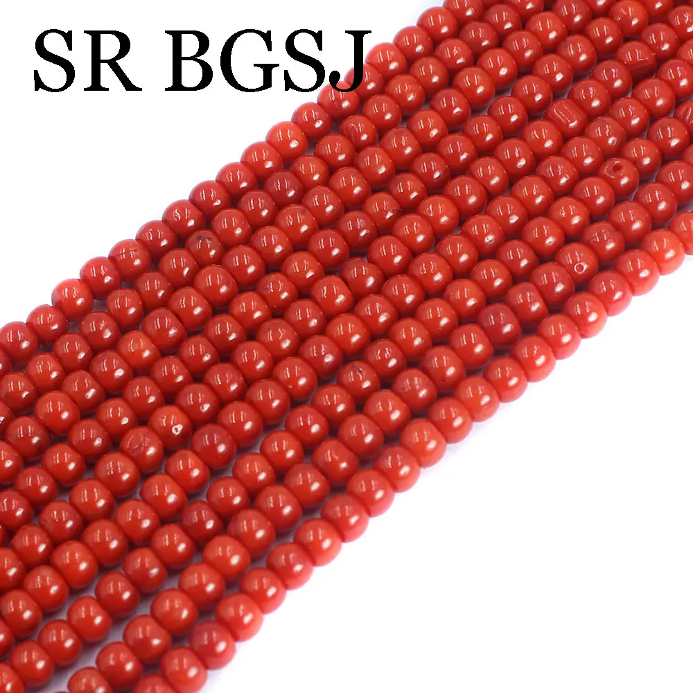 3x4mm Apple Shape Sardi Red Sea Bamboo Coral Fashion Natural Isolation Beads For Jewelry Making DIY Bracelet Necklace 15