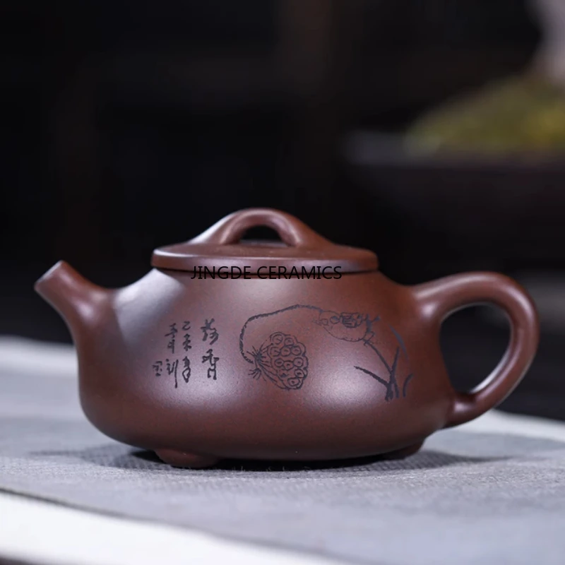 

1pc Yixing Handmade Exquisite Purple Clay Teapot 230ml Filtered Teapot Home Beauty Pot Tea Ceremony Accessories Teaware