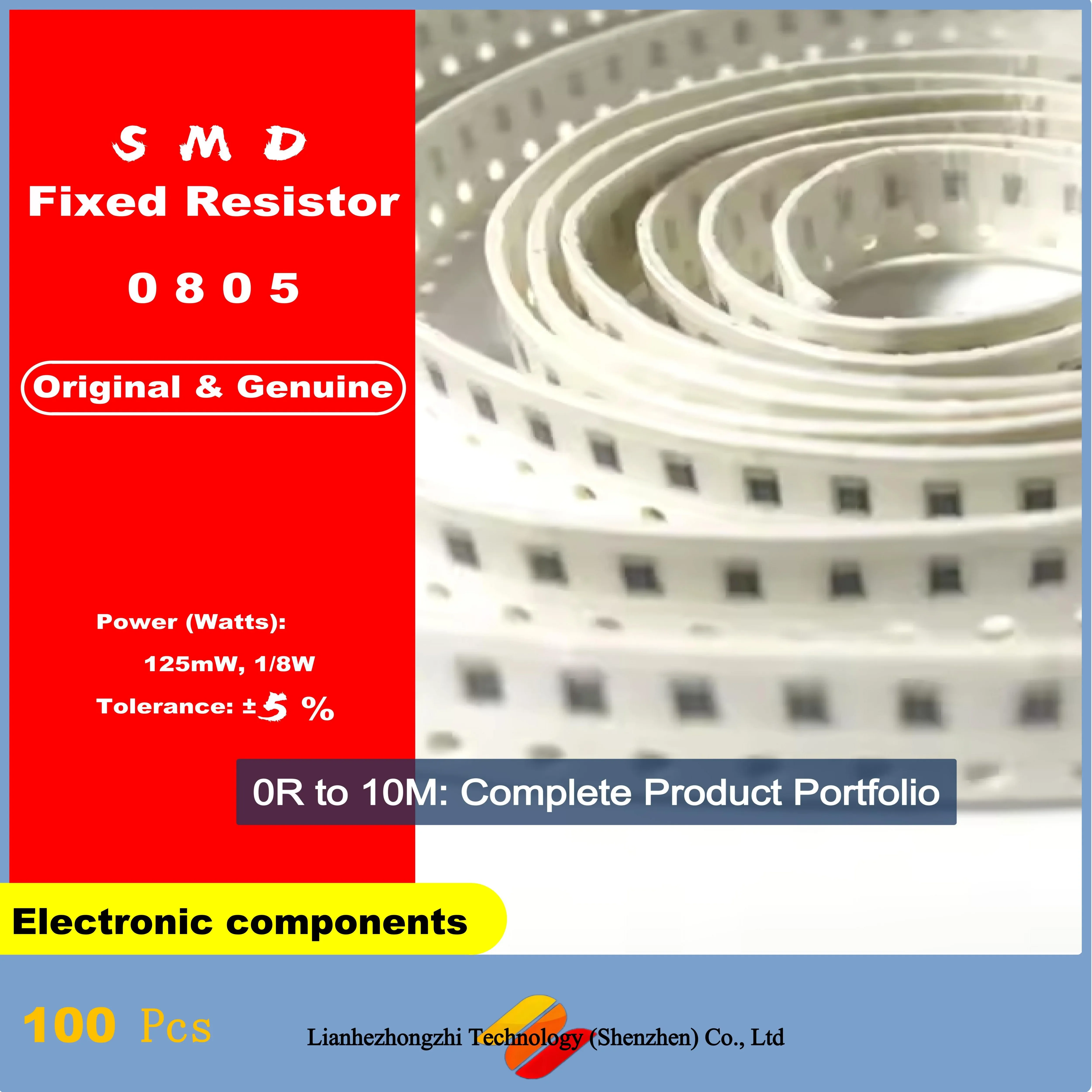 100pcs 5% 0805 SMD Fixed Resistor 0R~10M 1/8W 0 1 10 22 100 150 220 330 ohm 1K 2.2K 10K 100K 1R 10R 100R 150R 220R 330R 1M 4.7K