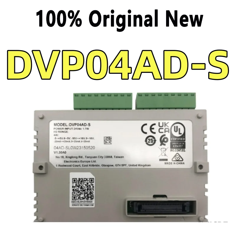 100% Tested DVP04ADS DVP04AD-S  PLC Analog I/O Module AI4 PLC In Stock