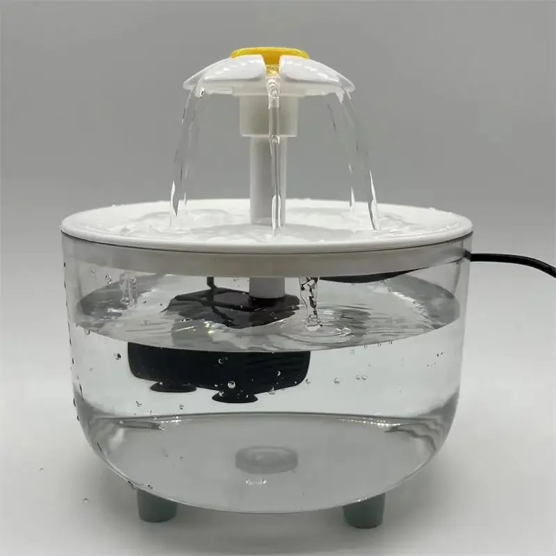 Transparent Pet Water Fountain Automatic Circulation Cat Water Drinking Dispenser USB Rechargeable Cat Water Fountain for Cats