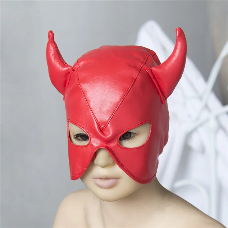 Exotic Sexy Accessories of Leather Fetish Eye Mask Hood for Women Cosplay Flirting Costumes Party Hat Tactical Face Mask Games