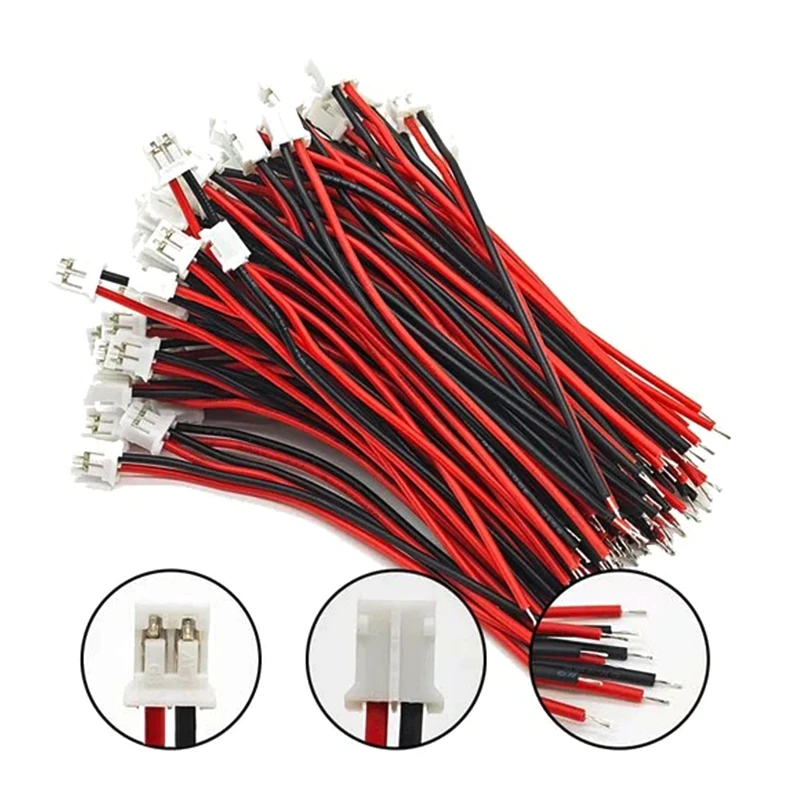 10/20 SETS Connector Female+Male Mini Micro JST 2.0 PH 2-Pin Connector Plug With Wires Cables 100MM 26Awg