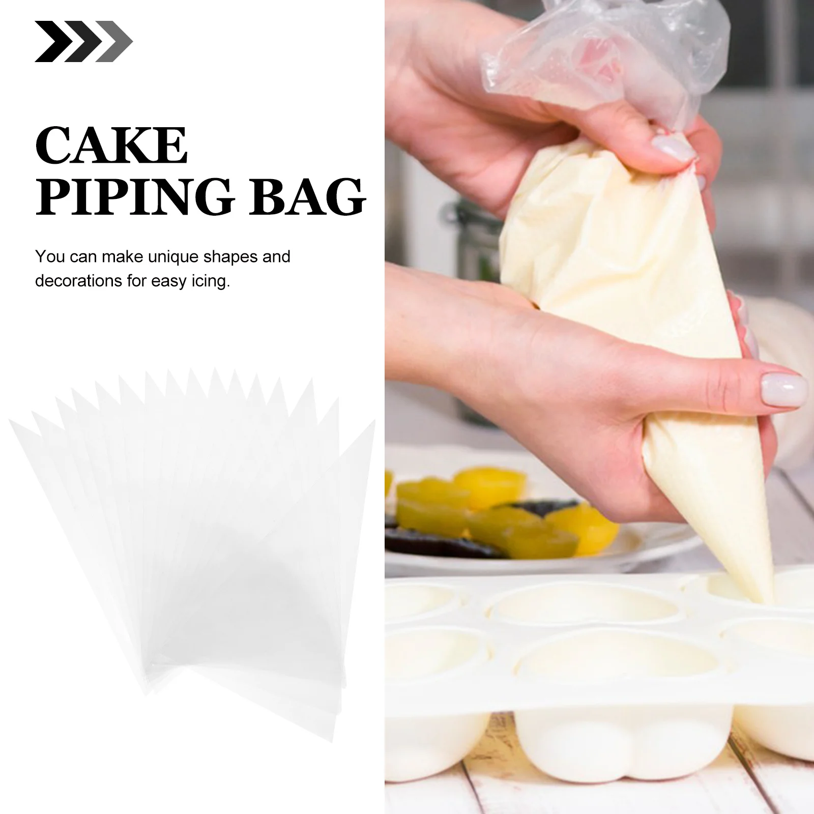 

100Pcs Disposable Piping Bags Premium Cake Decorating Tool for Cream Frosting DIY Baking Pastry Icing Dessert Making