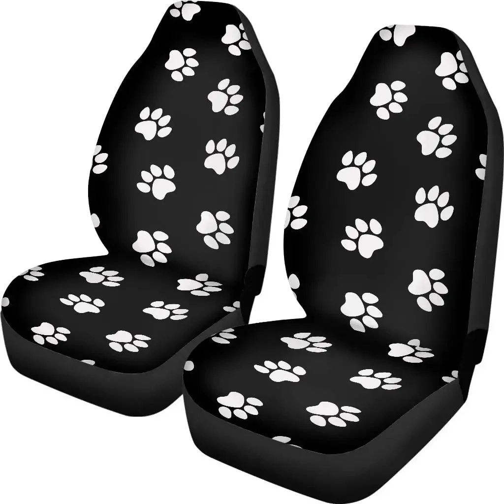 Pehede Seat Covers for SUV Black Paw Pattern Animal Footprint Durable Car Seat Protectors,Interior Covers for Auto Truck Van SUV