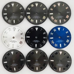 29mm NH35 Watch Dial Silver Black Blue Gray Watch Dial Green Luminous fit NH35 Movement fit 3/3.8 o'clock crown