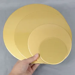 1/3/5/Pcs Gold Round Cake Boards Mat Reusable Mousse Cupcake Dessert Tray For Wedding Birthday Party Cake Decor DIY Baking Tools