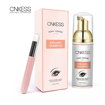 CNKESS Kit de champú sensible hecho a mano para limpieza de pestañas, embalaje personalizado con caja y cepillo, limpiador de belleza de pestañas sintético
