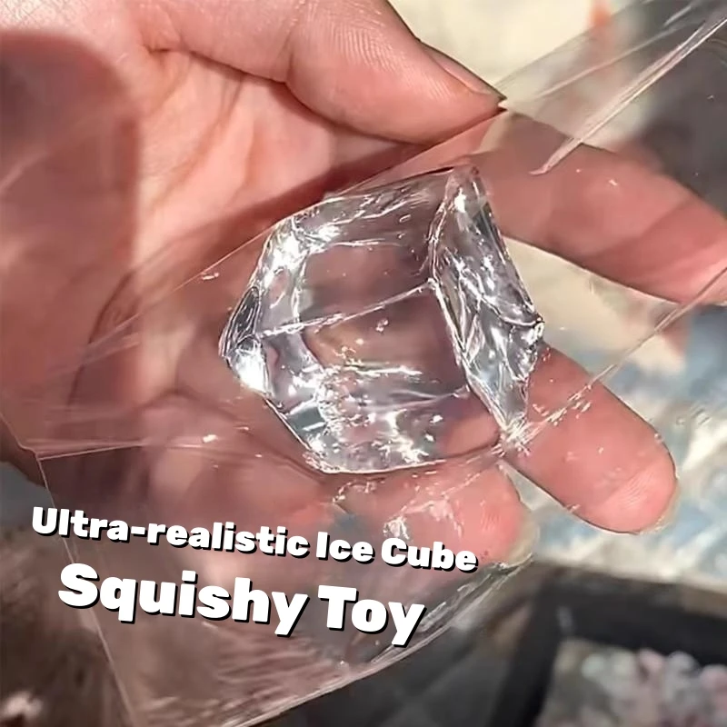 Clear Ice Cubes Squishy Toys Cute Cat Paw Fish Stress Relief Fidget Toy TPR Sticky Antistress Ball Slimy Squeeze Toys