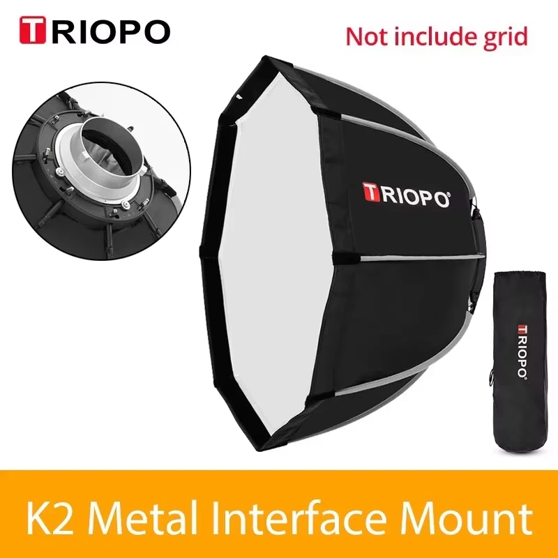 Triopo K2 120cm 90cm 65cm 55cm snelkoppeling Bowens-bevestiging octabox softbox + honingraat raster buiten softbox voor flitser