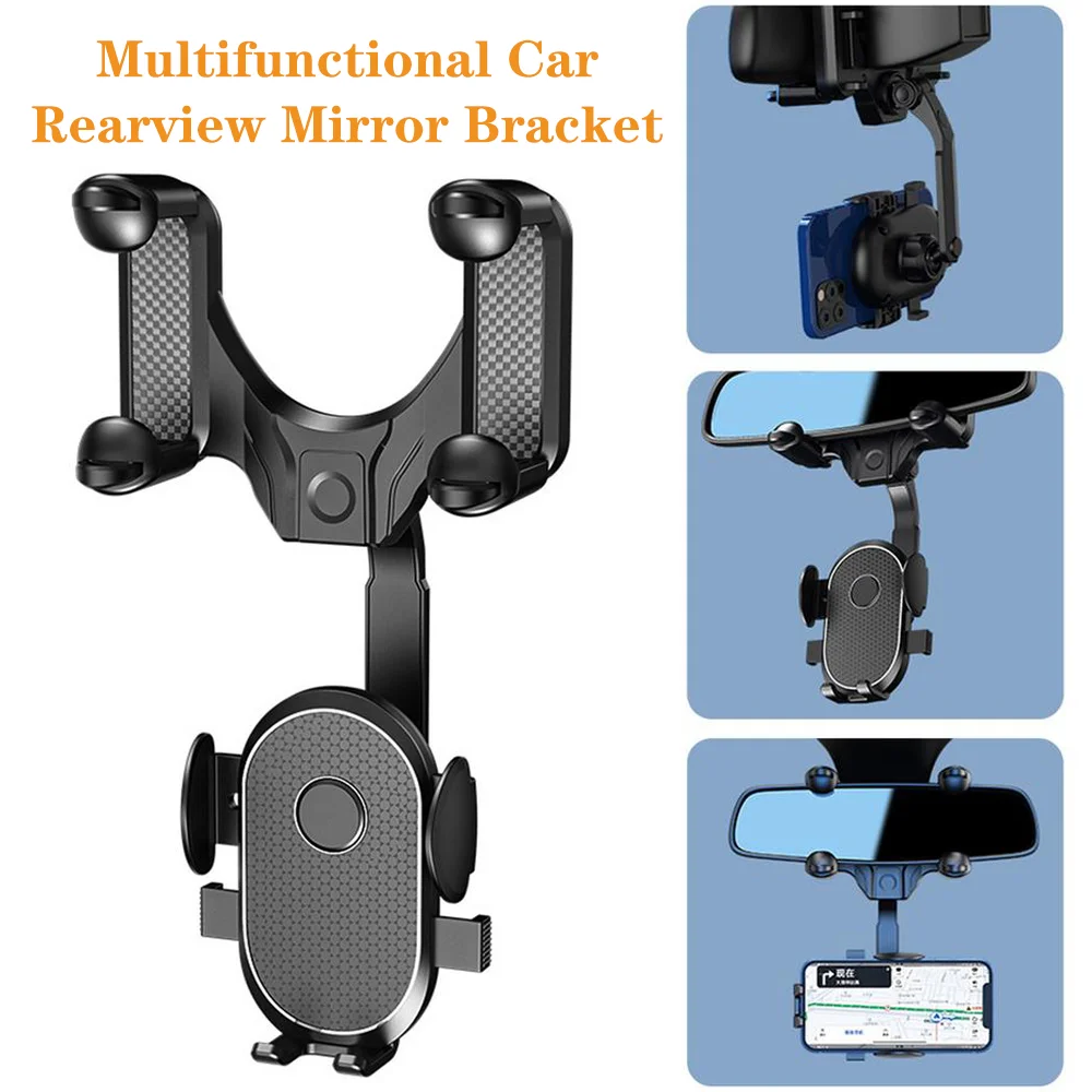 Auto Rearview Mirror Car Telephone Holder 360 Degree Rotatable Mobile Mount Stand For Car Adjustable Cell Phone Support in Car