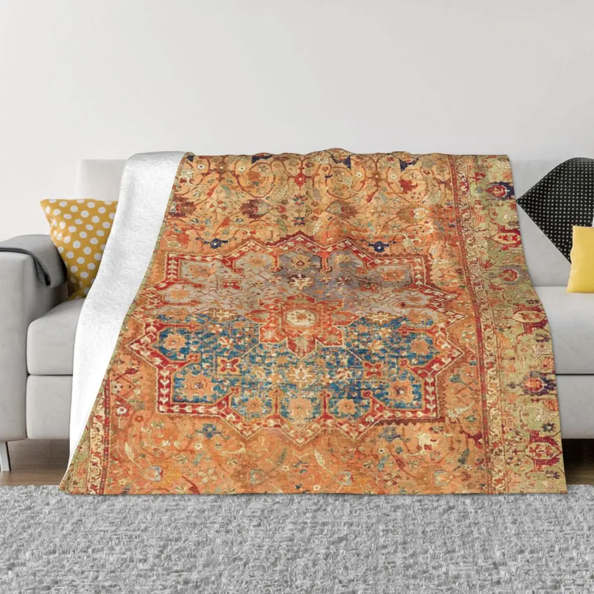 

16Th Century Persian Carpet Print Anime Bedroom Throw Blanket Blankets And Blankets Throw Blanket