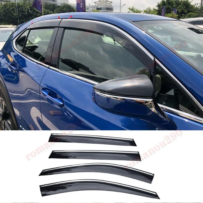 For Lexus UX200 250h 2019-22 Smoky Black Window Visor Vent Shades Sun Rain Guard