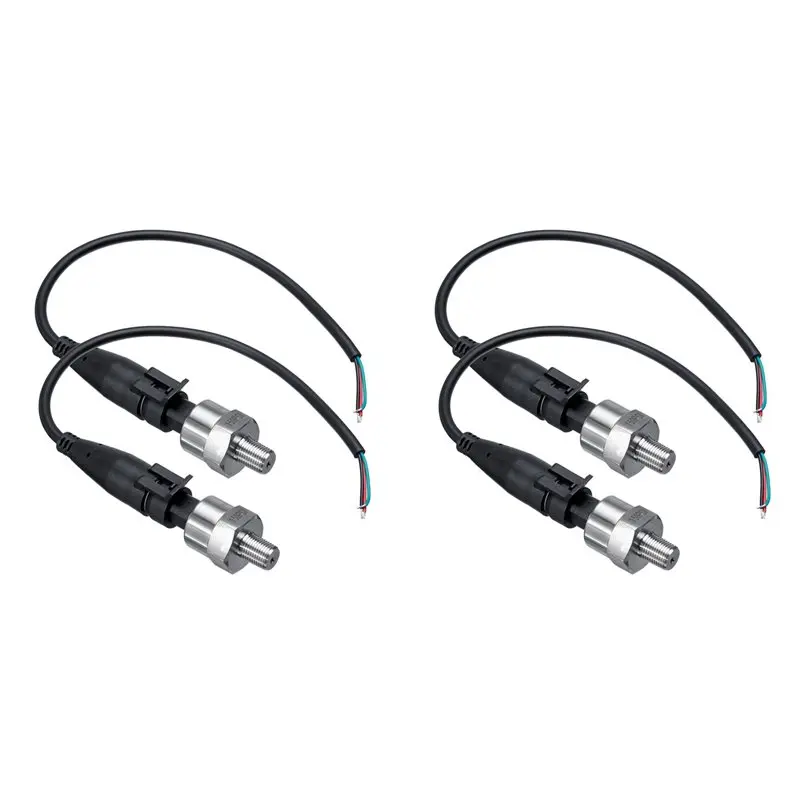 【FLASH-SALE!】4Pc 150Psi DC5V 1/8NPT Pressure Transducer Transmitter Sensor Stainless Steel Oil Air Water Fuel Transmitter