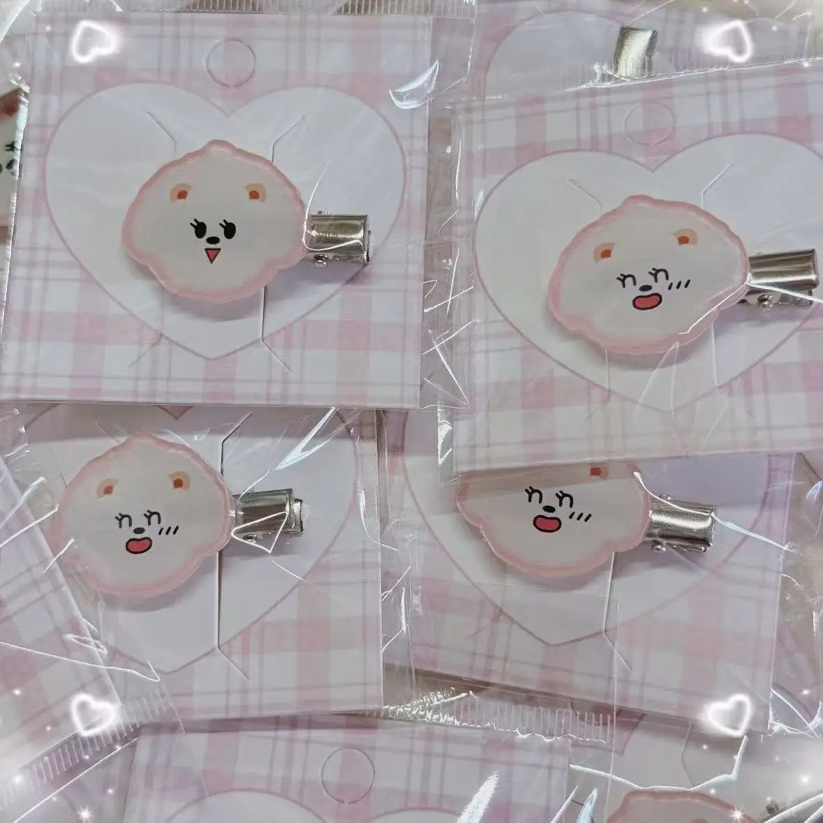 2Pcs Cute Fluffy Bear Hair Clips Kawaii Acrylic Barrettes with Different Expressions for Girls Women Jewelry HairClip