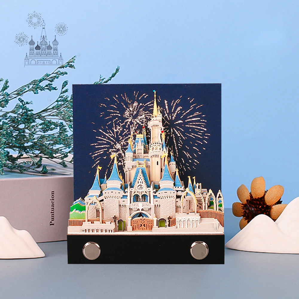 Omoshiroi Block Fairy Tale Magic Calendar Hary Castle 3D Memo Pad Diagon Alley Birthday Cake Christmas Gift For Kids Boy Girl