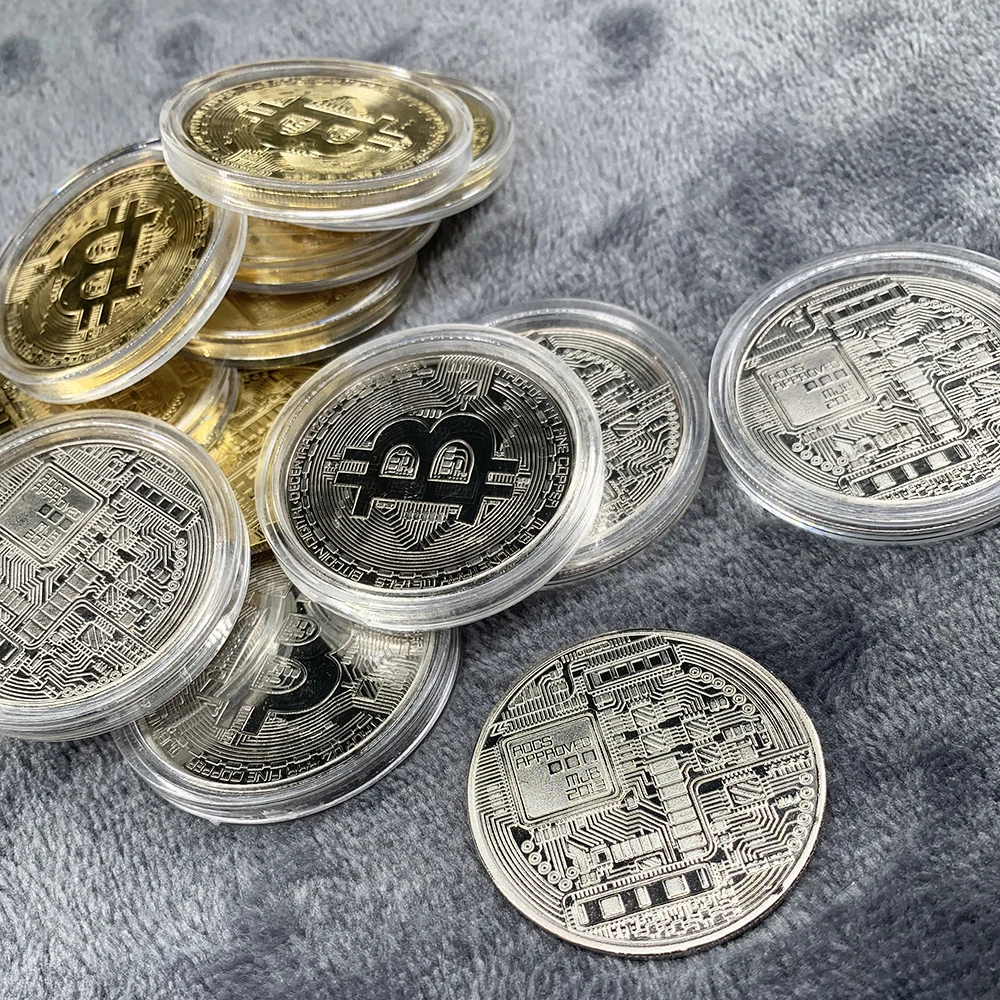 Vergoldete Bitcoin-Münze zum Sammeln, Kunstsammlung, Geschenk, physikalische Gedenkmünze, Casascius Bit, BTC, Metall, antikes Kunsthandwerk, Nachahmung – Detail 10