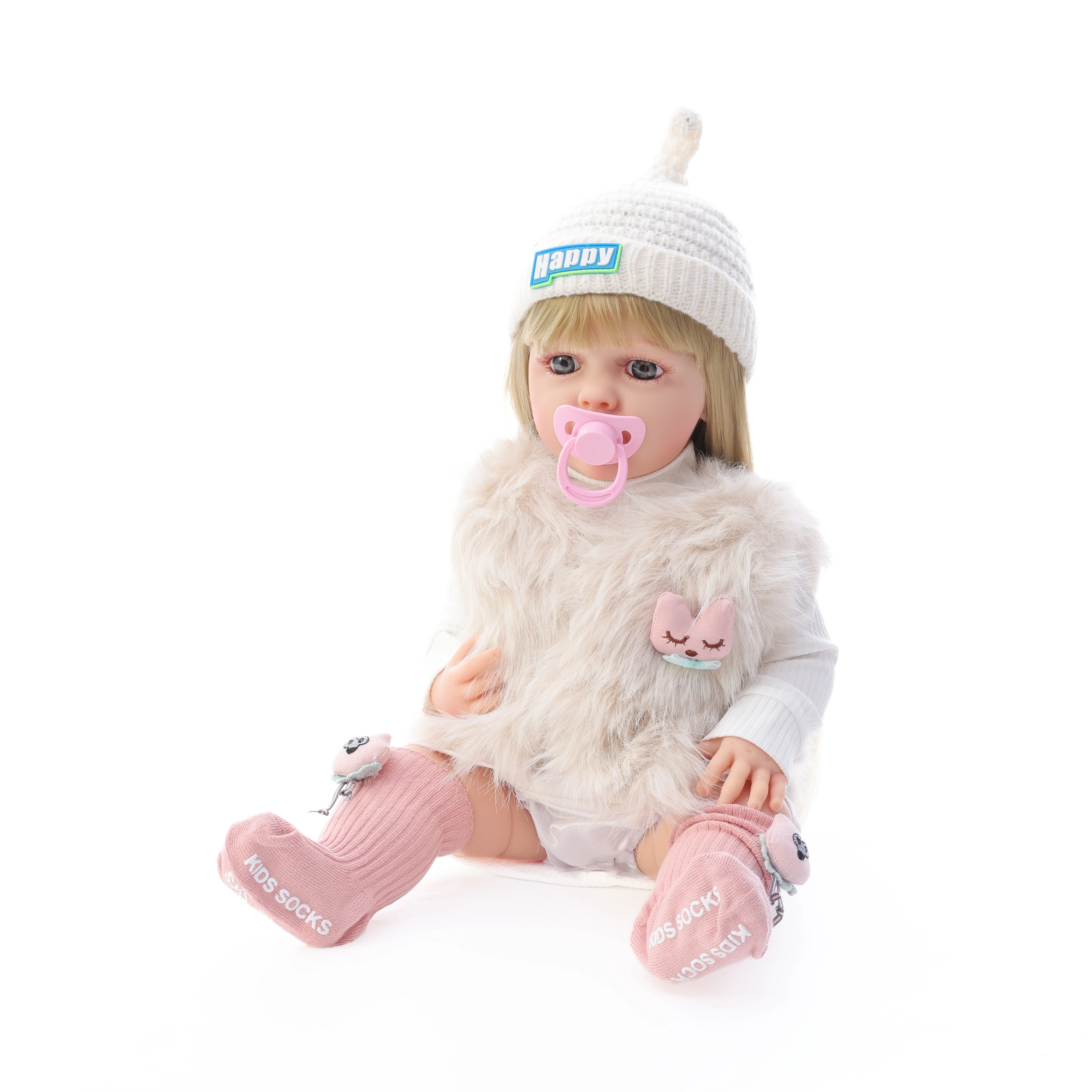 Cloveray 22 بوصة الأصلي الكلاسيكي كامل الجسم الفينيل واقعية تولد من جديد دمية طفل سوبر لطيف دمية من الفينيل اليدوية لعبة طفل هدية عيد الميلاد #6