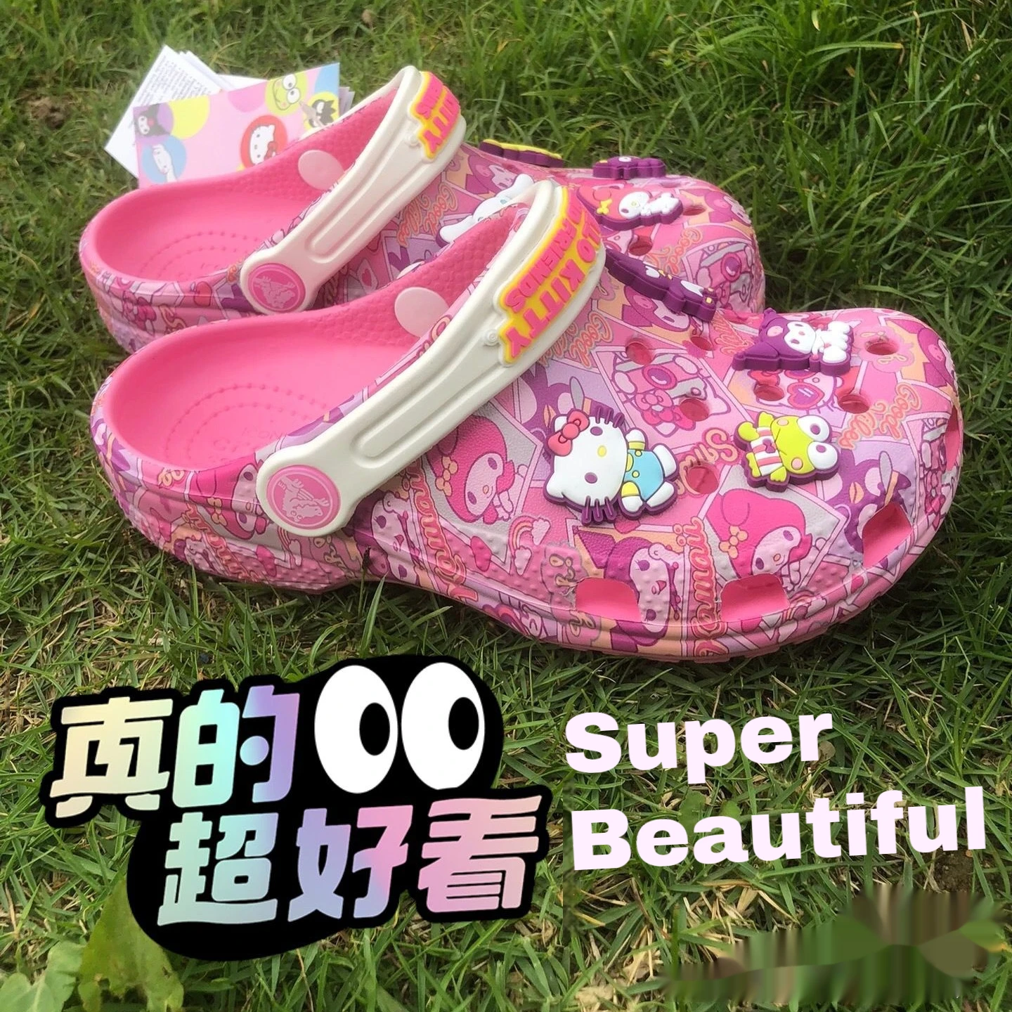 

Eva Sanrio Hello Kitty Cartoon Solid Waterproof Slippers Kawaii Outdoor Sandals Casual Breathable Ankle-Wrap Eva Shoes Gift Toys