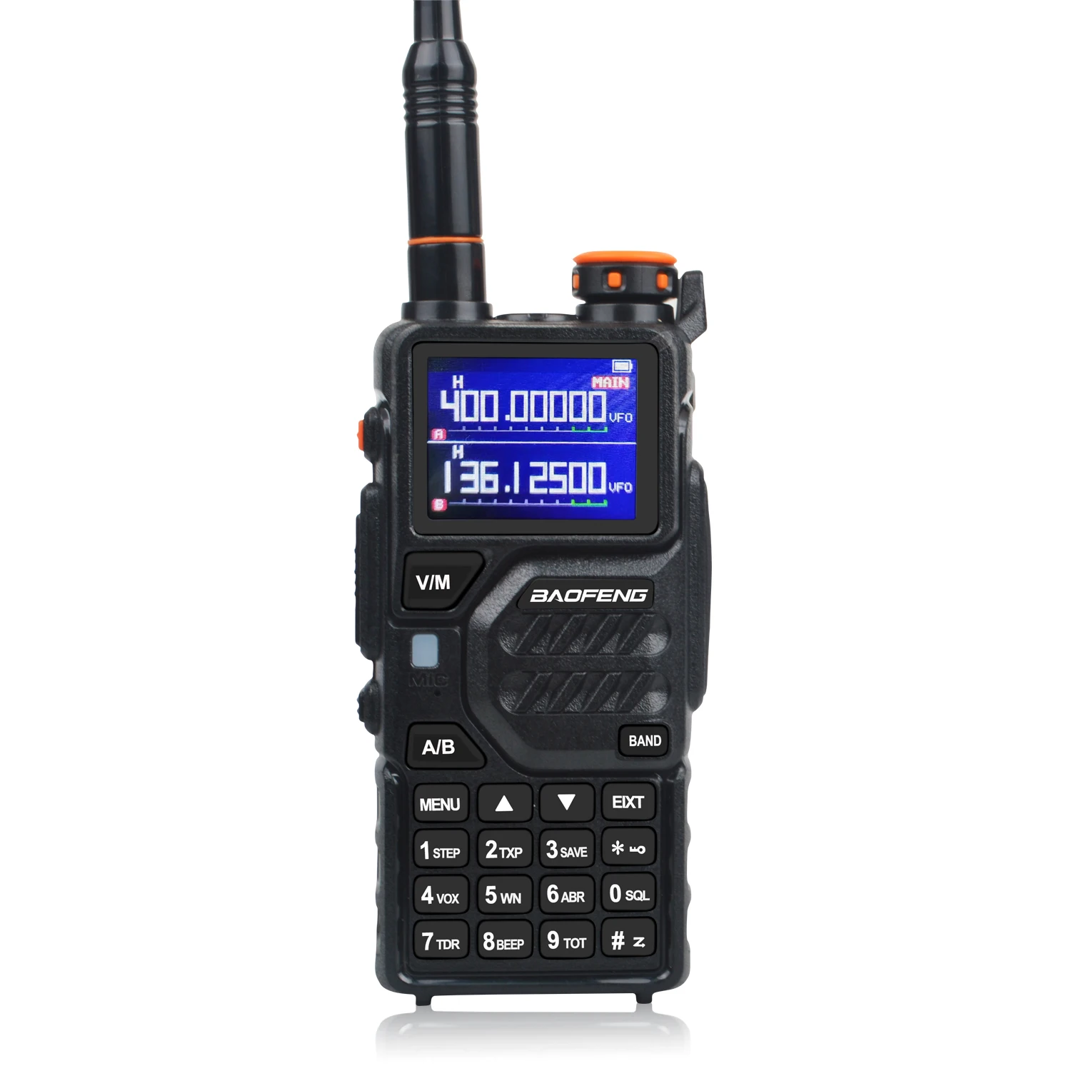 Baofeng Walkie Talkie K5PLUS Tri-band Transmit Six Bands Receive 999ch 8W One Touch Frequency Search Ham Amateur Air Band Radio