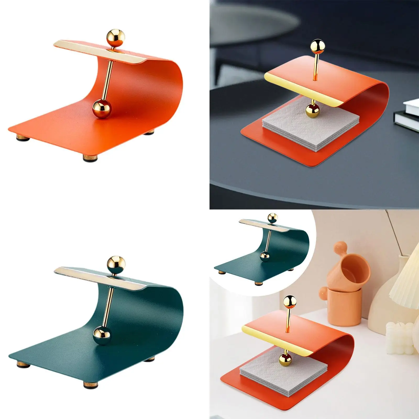 Paper Napkin Holder Napkin Dispenser Stainless Steel Storage Notes Rack Stand Memos Tabletop Tissue Dispenser for Countertop