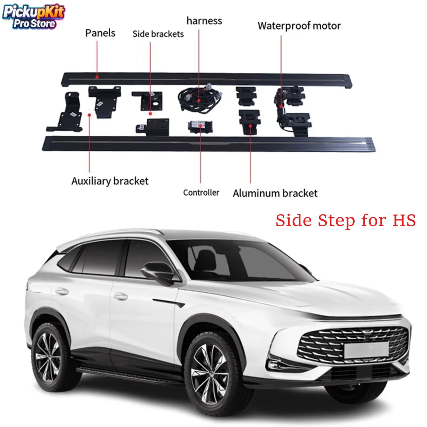 

Customized Aluminum Alloy Bracket Car Auto Parts Electric Side Step for HS Power Running Board
