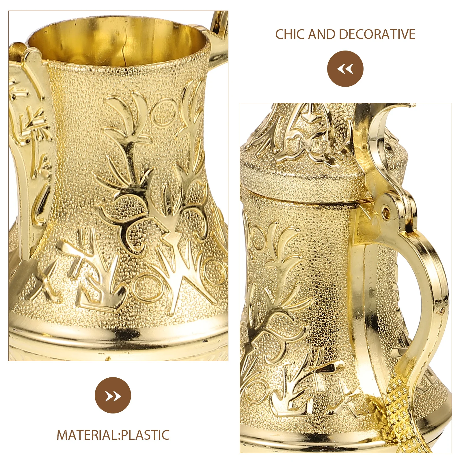 5-teilige Geschenkboxen, Süßigkeitentüte, Lampe, Hochzeitsdekoration, schicke Snacks, goldener Kunststoff – Detail 4