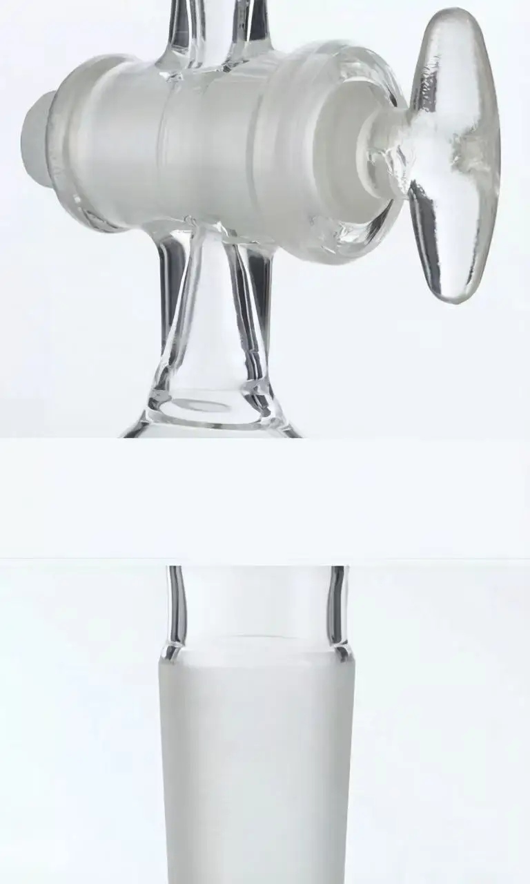 Glass Three-way Piston Exhaust Connector With PTFE Piston Valve Tetrafluoroethylene Adapter Throttle T-shaped Suction Connector