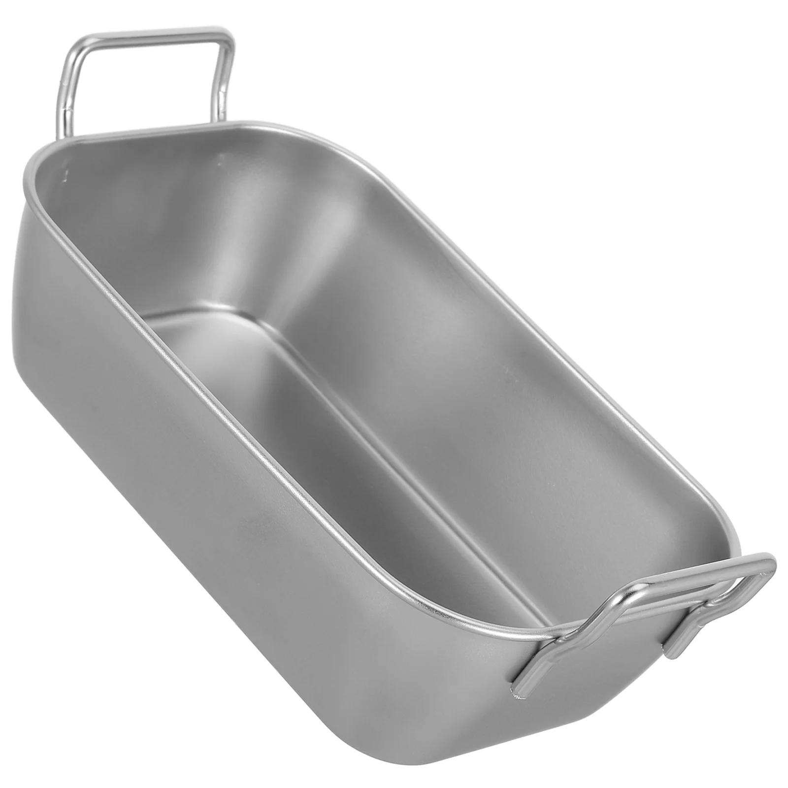 

2Pcs Stainless Steel Food Trays Square Serving Tray Handles Bbq Snack Plate Metal Storage Tray Durable Kitchenware