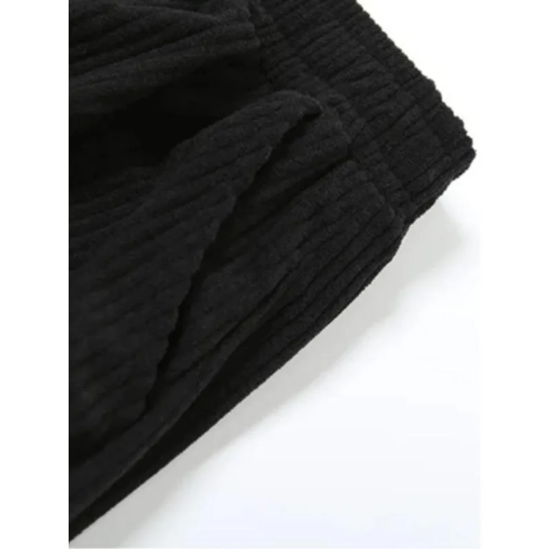 حجم كبير سراويل الموضة النسائية الجديدة ملابس الشارع الأساسية مستقيم عادية بنطال ملاصق للجسم سيدة مثير الصلبة بسيطة محبوك بنطلون