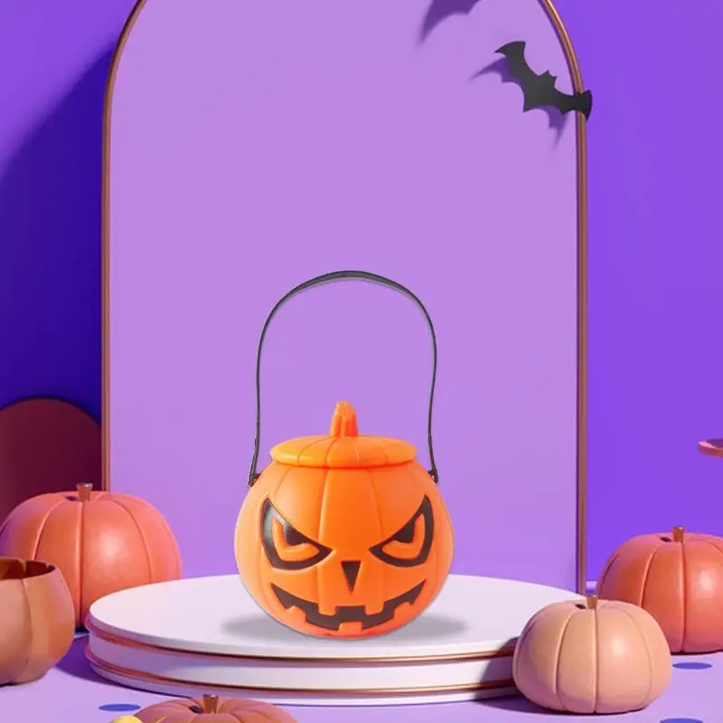 Cubo de dulces de Halloween, cubo de calabaza, cesta portátil, recuerdo para niños, cubo para truco o trato, cubos de dulces de Halloween