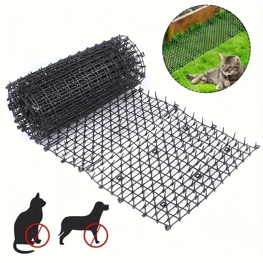 Bandes de pincettes pour tapis de discates pour chat, 200x30cm, pointes anti-chat pour balcon et jardin, rouleau répulsif étanche pour animaux de compagnie pour protéger les plantes